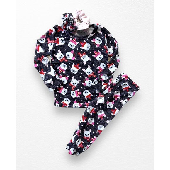 NWT Winter Puppies PJ & Scrunchie Set, Size 2T - Picture 1 of 6
